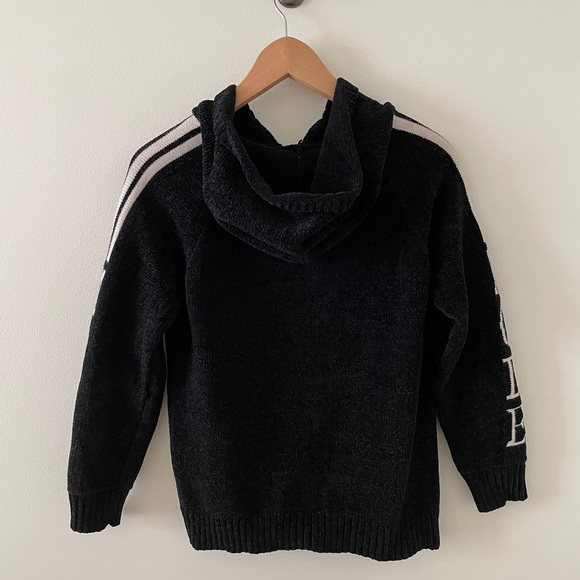 Heathered black hoodie jacket with zip -Small - Picture 3 of 6